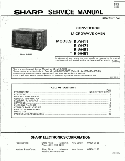 Sharp Microwave Oven Service Manual 52