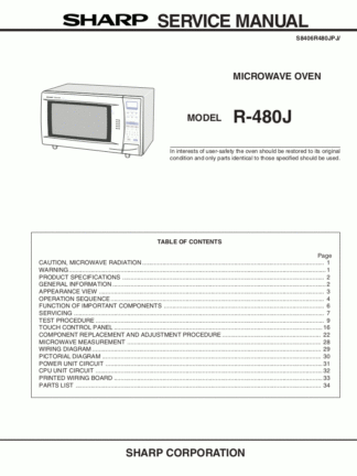 Sharp Microwave Oven Service Manual 54