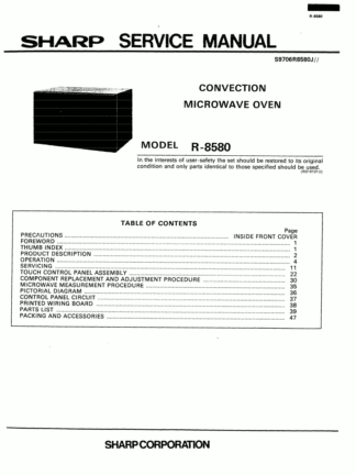 Sharp Microwave Oven Service Manual 56