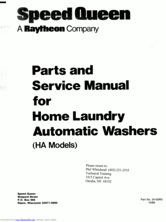 Speed Queen Washer Service Manual 05