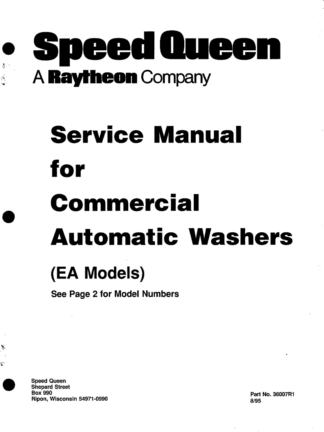 Speed Queen Washer Service Manual 07