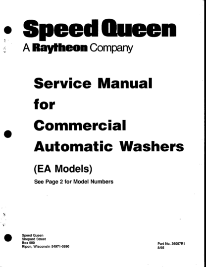 Speed Queen Washer Service Manual 07
