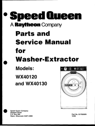 Speed Queen Washer Service Manual 09