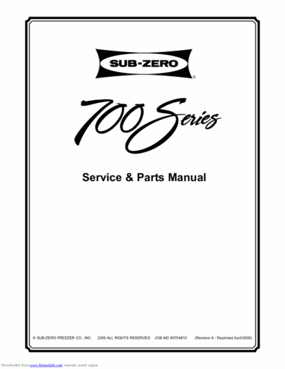 Sub-Zero Refrigerator Service Manual 19