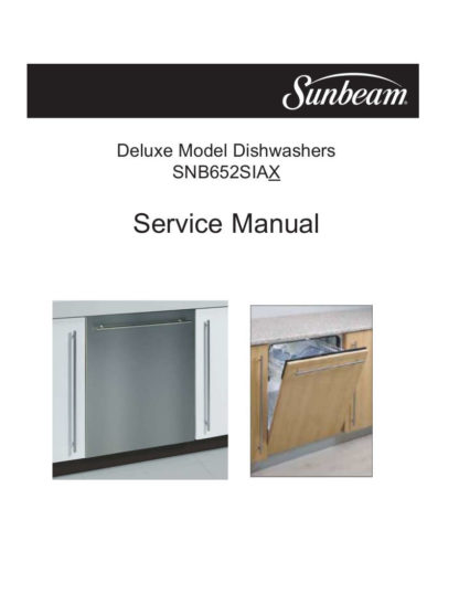 Sunbeam Dishwasher Service Manual 01