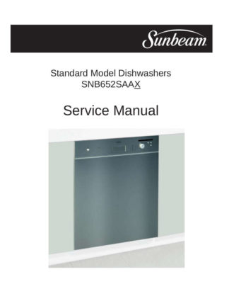 Sunbeam Dishwasher Service Manual 02