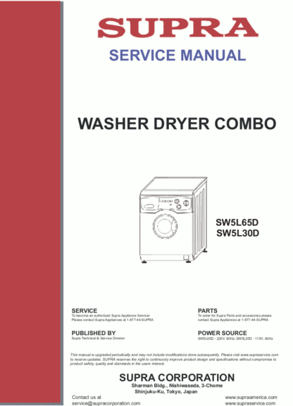 Supra Washer Service Manual 01