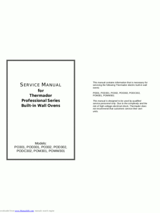 Thermador Food Warmer Service Manual 16