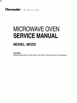 Thermador Microwave Oven Service Manual 01