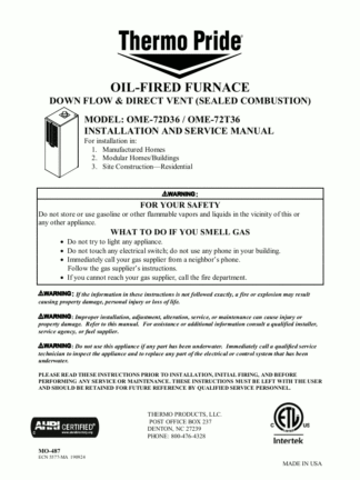 Thermo Pride Furnace Service Manual 04