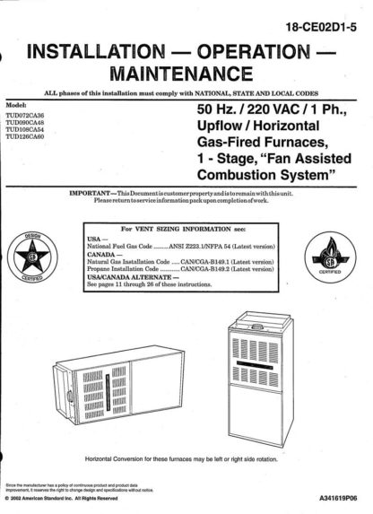 Trane Furnace Service Manual 01