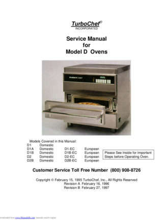 Turbochef Food Warmer Service Manual 09