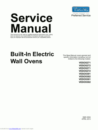 Viking Food Warmer Service Manual 12