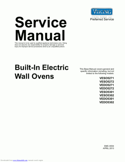 Viking Food Warmer Service Manual 12