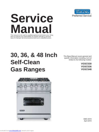 Viking Food Warmer Service Manual 18