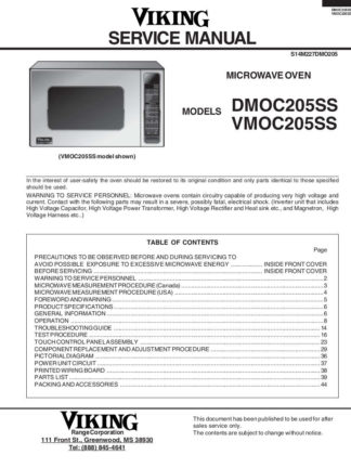 Viking Microwave Oven Service Manual 02