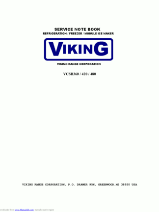 Viking Refrigerator Service Manual 16