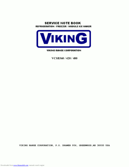 Viking Refrigerator Service Manual 16