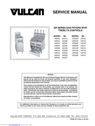 Vulcan Food Warmer Service Manual 36