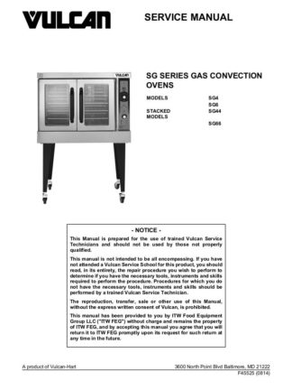 Vulcan Food Warmer Service Manual 45