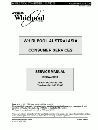 Whirlpool Dishwasher Service Manual 06