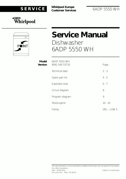 Whirlpool Dishwasher Service Manual 08