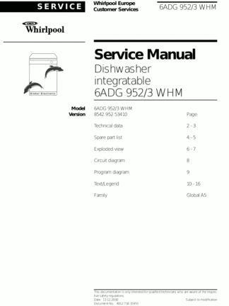 Whirlpool Dishwasher Service Manual 09