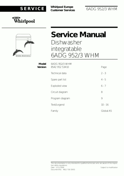 Whirlpool Dishwasher Service Manual 09
