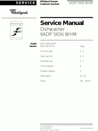 Whirlpool Dishwasher Service Manual 10