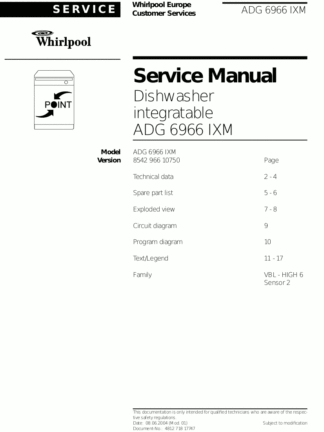 Whirlpool Dishwasher Service Manual 20