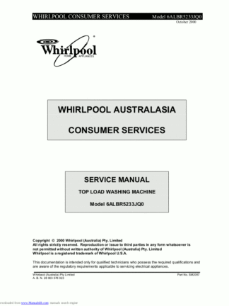 Whirlpool Washer Service Manual 23