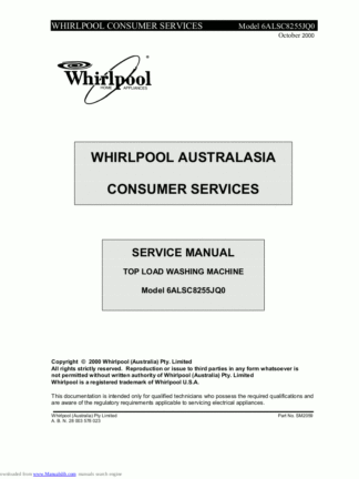Whirlpool Washer Service Manual 24