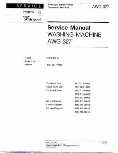 Whirlpool Washer Service Manual 30