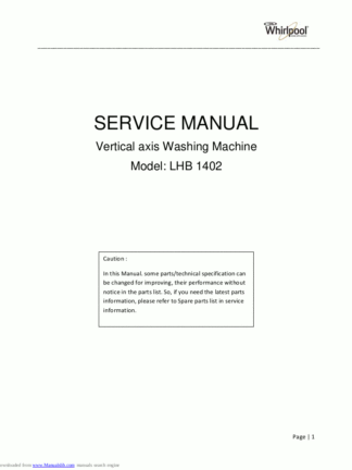 Whirlpool Washer Service Manual 35