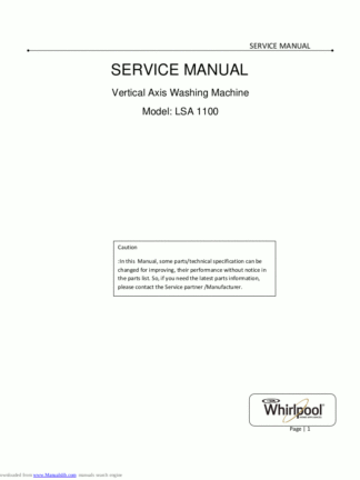 Whirlpool Washer Service Manual 37