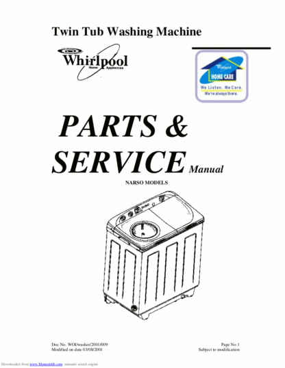 Whirlpool Washer Service Manual 45