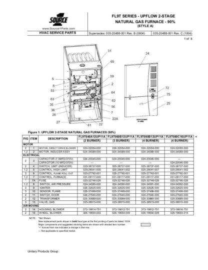 York Furnace Parts Manual 06
